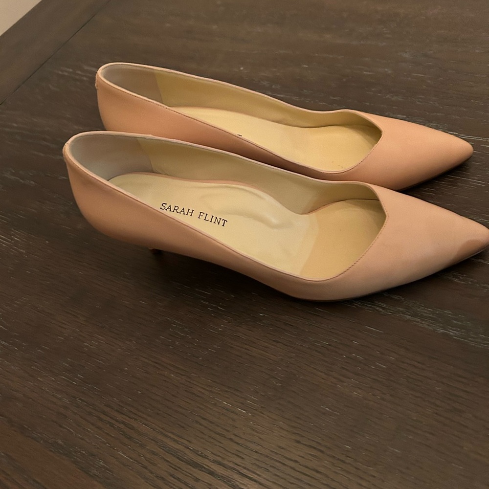 Sarah Flint Blush Leather Heels - Picture 2 of 4